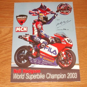 Isle Of Man, signed limited edition souvenir issue, Neil Hodgson World Superbike Champion 2003, complete with card insert, number 1016/1200