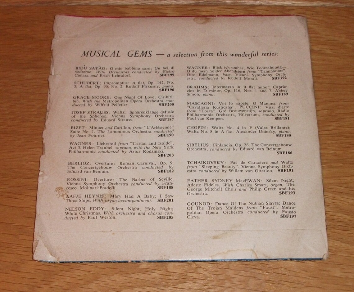 Musical Gems vinyl 45rpm issue, Barber of Seville : Overture, Rossini, SBF 188, foto 2 di 5
