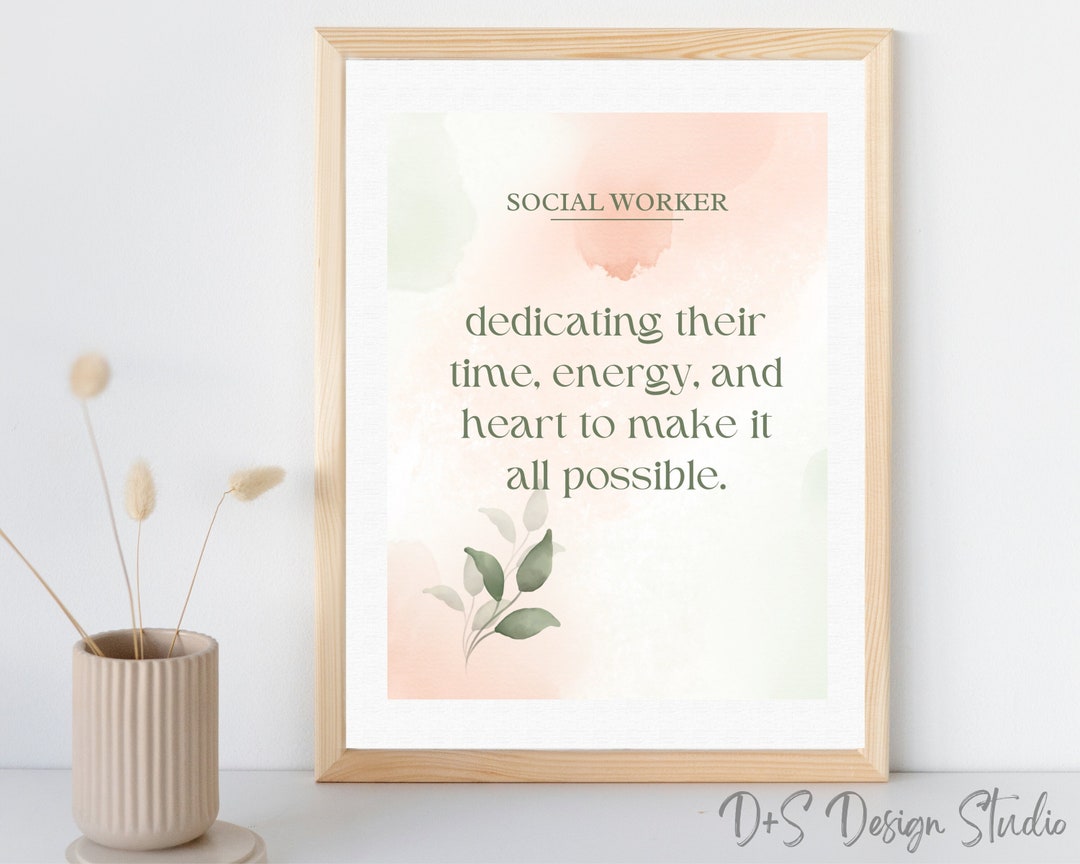 Social Work Poster, Social Worker Definition Print, Social Work Office ...