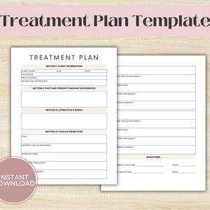 Treatment Plan Template, Mental Health Treatment Plan, Therapy Tools, Therapy Notes Template, Digital Treatment Plan, Patient Plan Template