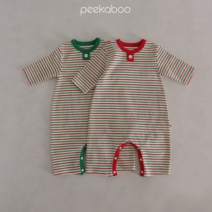 Striped Cotton Baby Romper: Holiday Bodysuit Outfit
