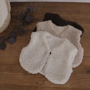Chaleco polar Sherpa para niños: chaleco unisex cálido de invierno para niños pequeños