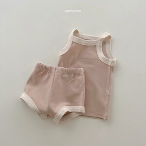 Pastel Color Kids Toddler Cotton Tank Top with Shorts | Kids sleeveless Top with Shorts | Colorful Kids Summer Clothing Set |Warm Weather