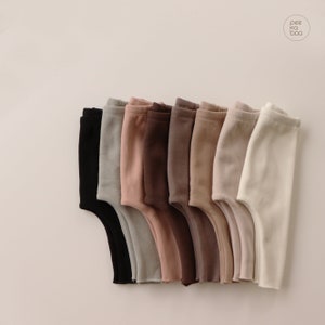 Fleece Lined Baby Leggings: Neutral Cotton Blend, Snug Fit
