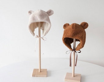 Baby Fleece Bear Hat: Sherpa Lined Winter Bonnet