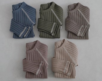 Fall/Winter Toddler Kids Ribbed Top and Pants Set,  Matching Sibling Baby bodysuit Sets available, Snug Fit