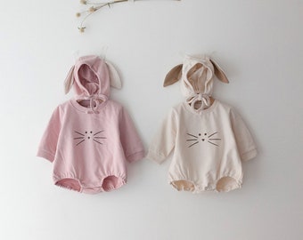 Body bébé lapin avec chapeau, tenue de lapin de bébé, chapeau de lapin de bébé