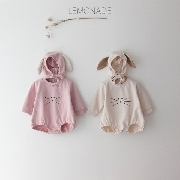 Baby Bunny Bodysuit with Hat, Baby Bunny Outfit, Baby Bunny Hat