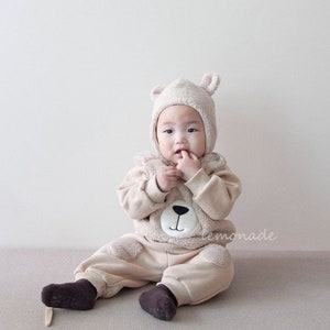 Baby Fleece gefüttert Winter Outfit: Bär Shirt & Hose