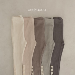 Neutral Ribbed Cotton Baby Leggings: Soft Toddler Pants