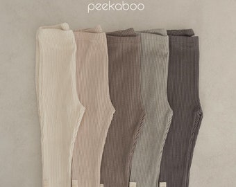 Bebé, niño pequeño, leggings acanalados de color neutro para niños, pantalones para niños, leggings suaves para niños, leggings de algodón