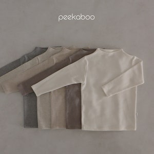 Kids Cotton Half Neck Long Sleeve Top: Soft Snug Fit Tee