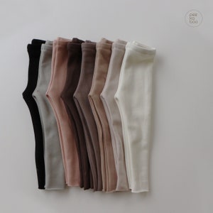 Fleece Lined Kids Toddlers Leggings, leg warmer, warm leggings solid color neutral basic color kids gift snug fit boys girls