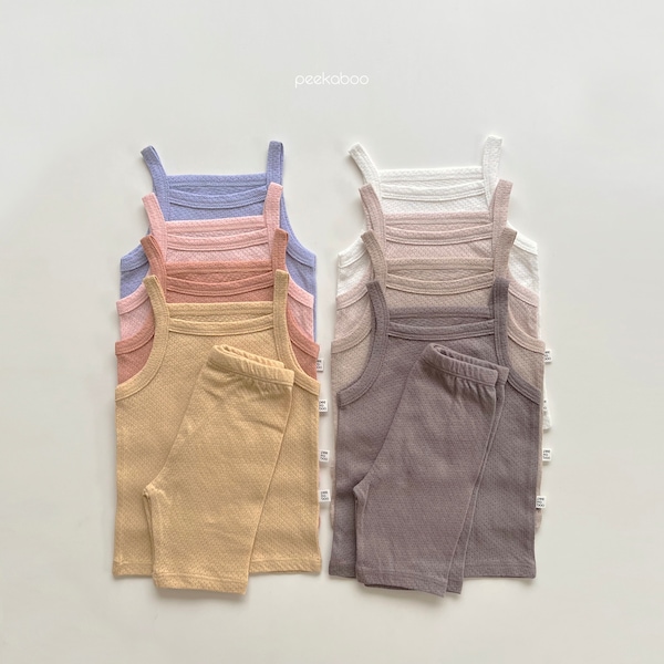 Pastel Color Kid Toddler Mesh Cotton Débardeur avec Short Set | Ensemble d’été coloré Kid Toddler | Printemps Été Sans manches haut et pantalon