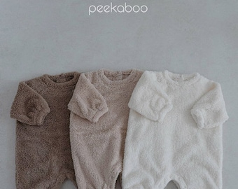 Sherpa Fleece Baby Romper: Soft Cotton Winter Onesie