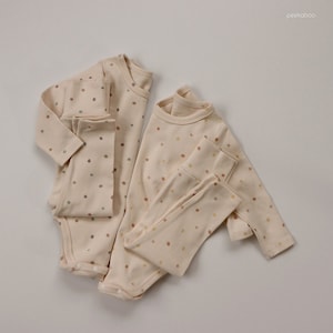 Baby Polka Dot Bodysuit & Pants Set: Soft Cotton Blend