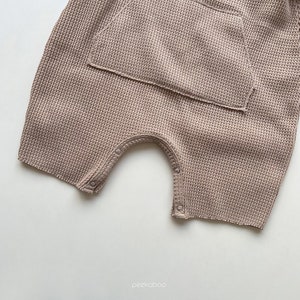 Baby Waffle Knit Romper W/ Pockets Snap Closure Solid Color Solid Color ...