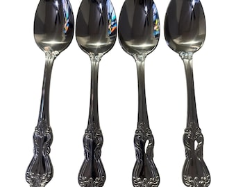 4 Reed & Barton Select MARLBOROUGH glossy 18/10 Stainless 6.25" Teaspoons