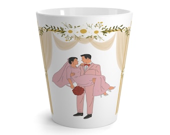 Personalized Wedding Latte Mug, Bride and Groom Coffee Cup, Romantic Gifts for Couple, Wedding Favors, Bridal Shower