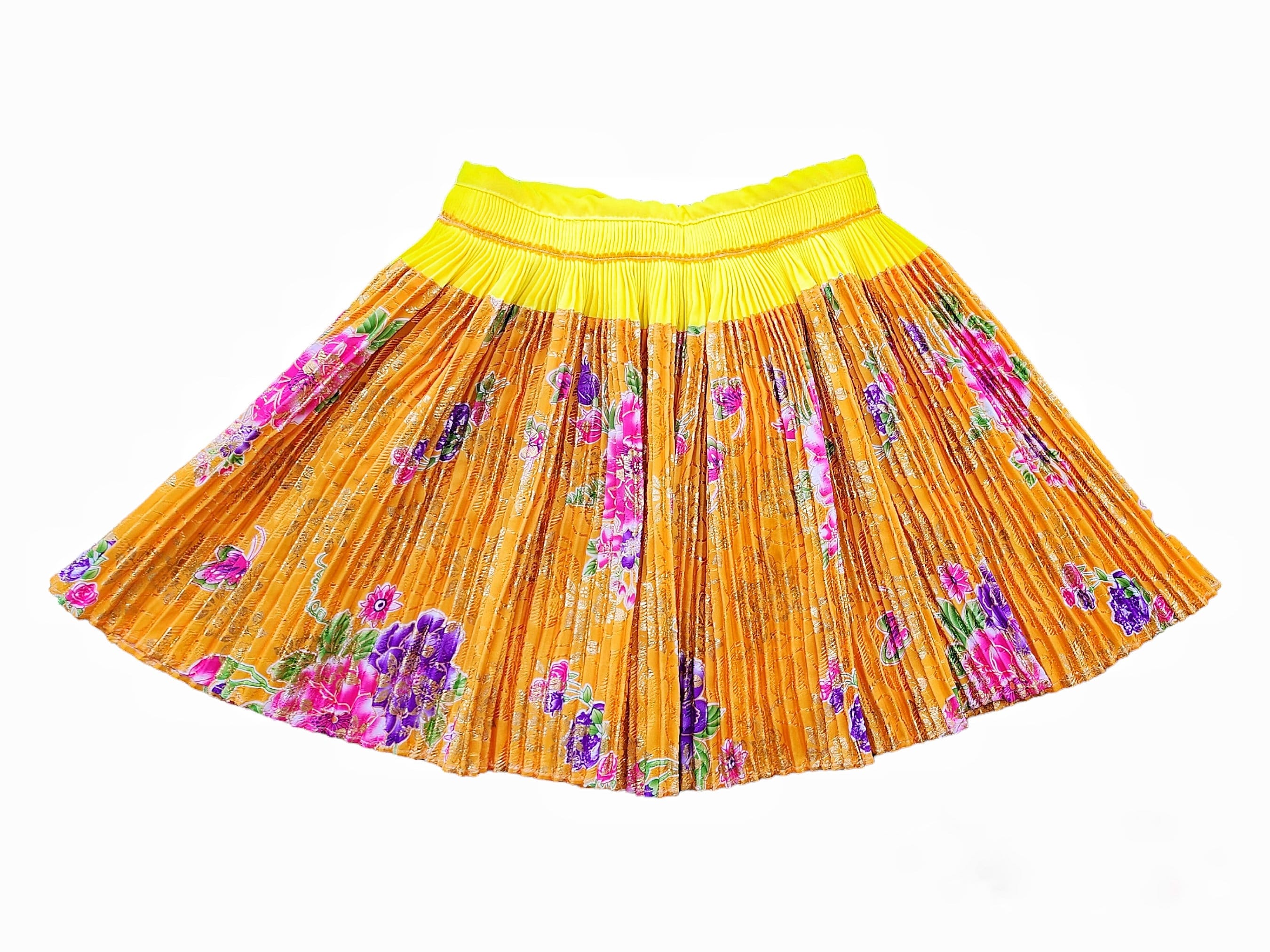 Hmong Pleated Floral Skirt 30x14