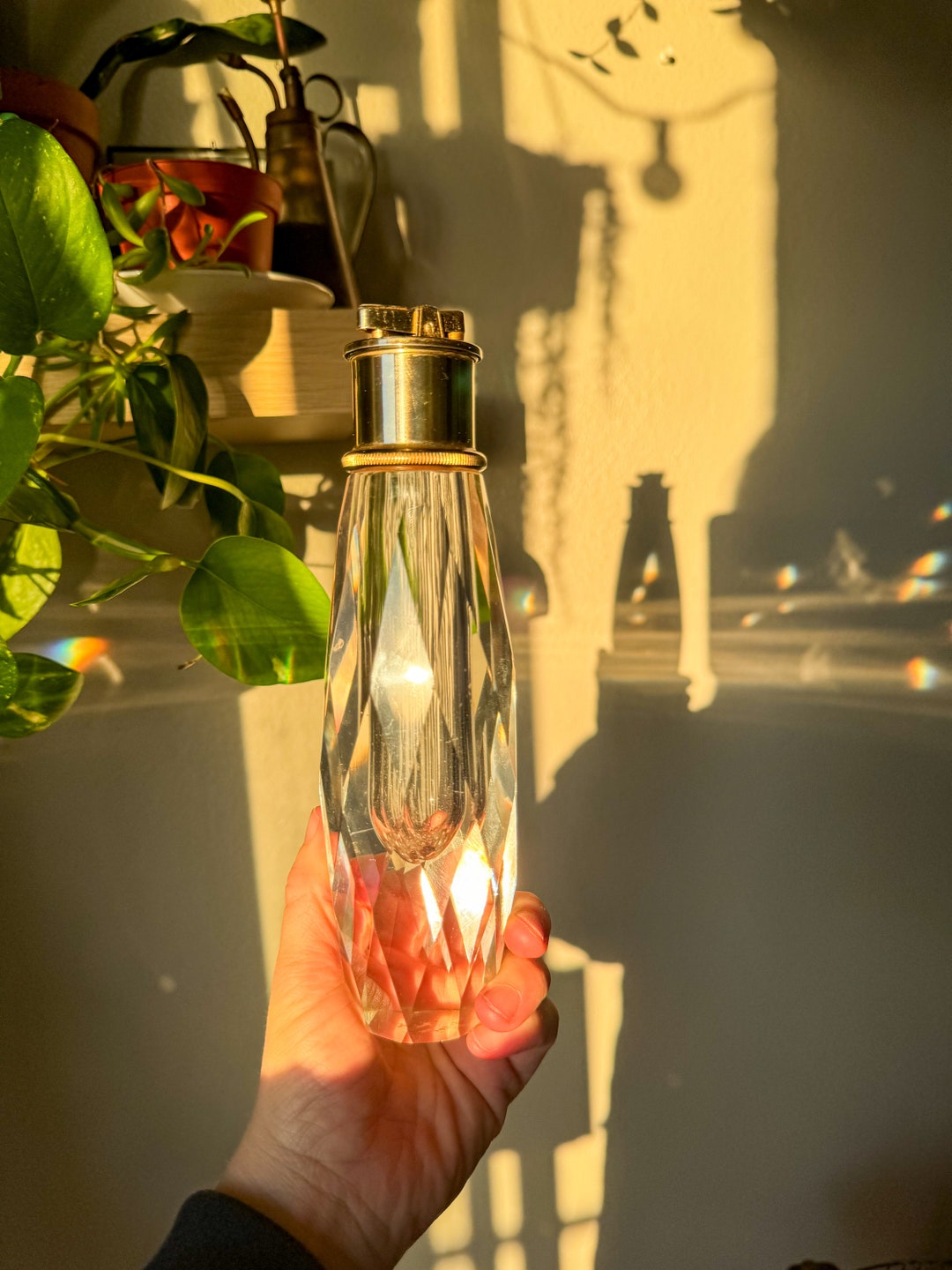 Vintage Crystal Table Lighter Etsy