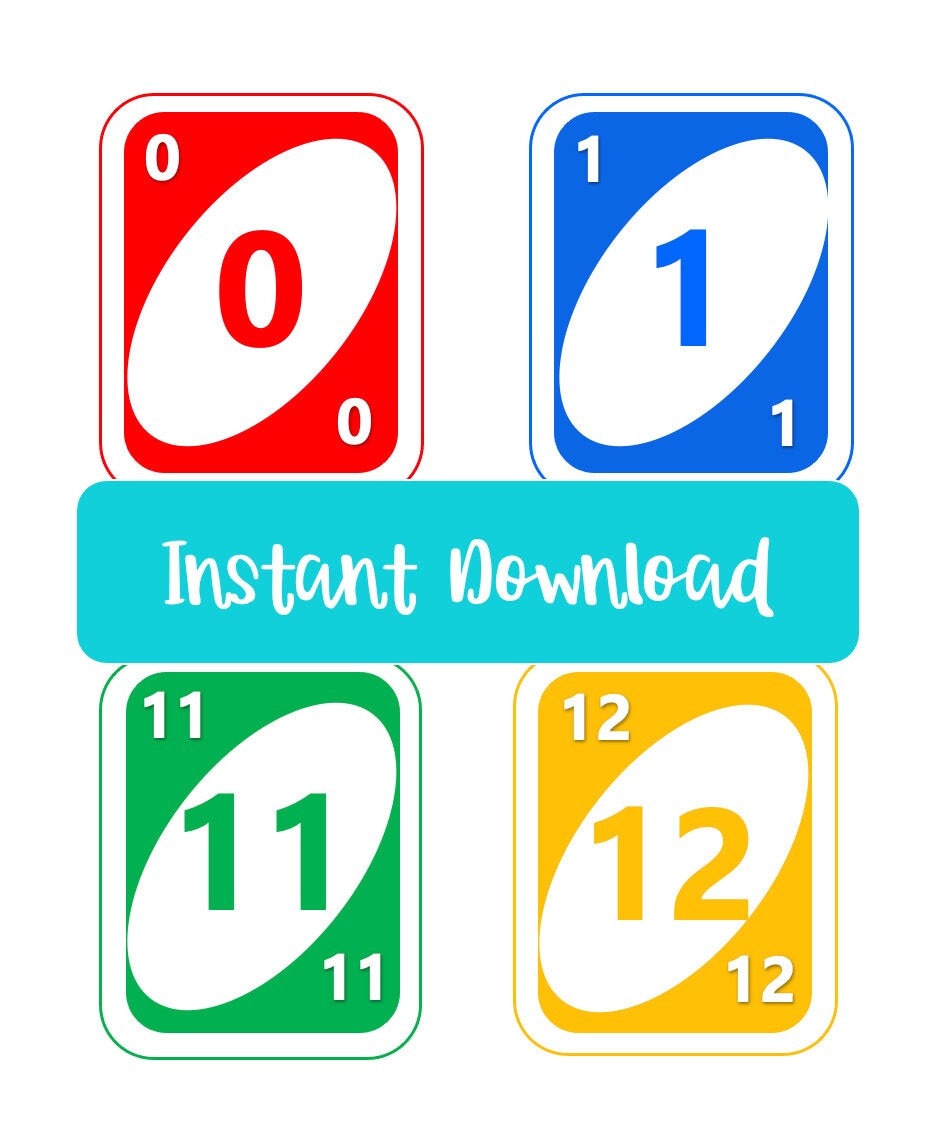 Number Cards 012 card Sized Etsy