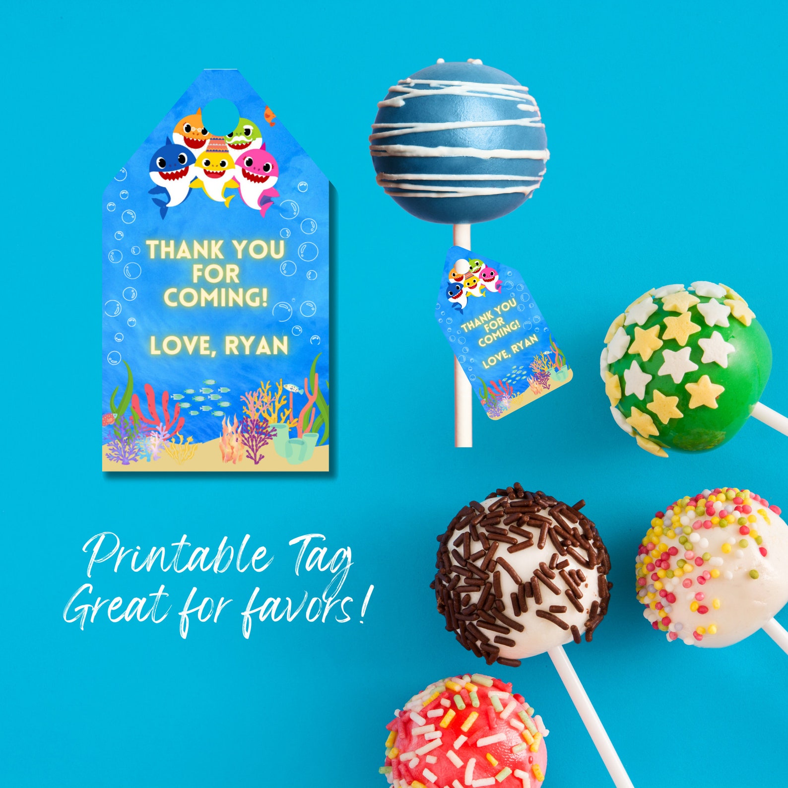 EDITABLE Baby Shark Invitation, Birthday Phone Invitations, Kids Party