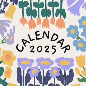 Calendario floreale carino stampabile 2025/Scarica il calendario da parete 2025