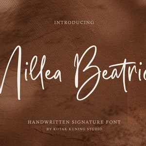 Police de caractères Mille Beatrice Signature : style manuscrit élégant