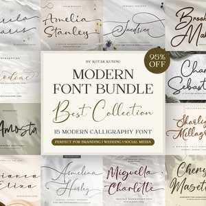 Font Bundle Elegant Calligraphy Script Fonts, Signature Fonts, Wedding Fonts, Handwritten Fonts, Cursive Fonts, Canva Fonts, Crafting Fonts