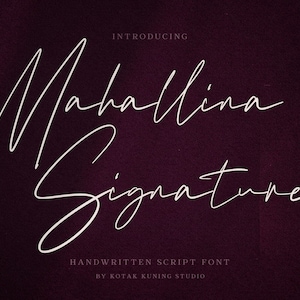 Mahallina Signature Font, Wedding Font, Logo Font, Modern Font, Script Font, Elegant Font, Procreate Font, Canva Font, Handwriting Fonts