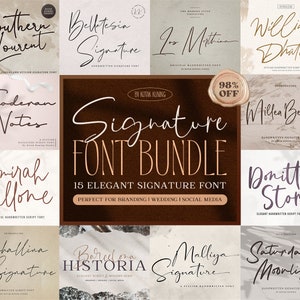 Signature Font Bundle, Calligraphy Font Bundle, Wedding Font Bundle, Handwritten Fonts, Script Fonts, Cursive Fonts, Crafting Fonts