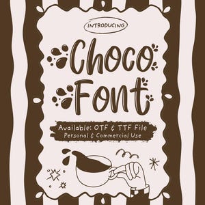 Choco Splash Font - Doodle Art Font, Canva Font, Decorative Fonts, Cricut Fonts, Display Font, Teacher Fonts, Quirky Fonts, Playful Font