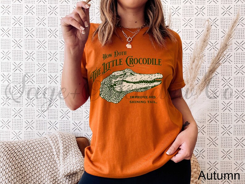 Alice in Wonderland Shirt How Doth the Little Crocodile Poem Printed on