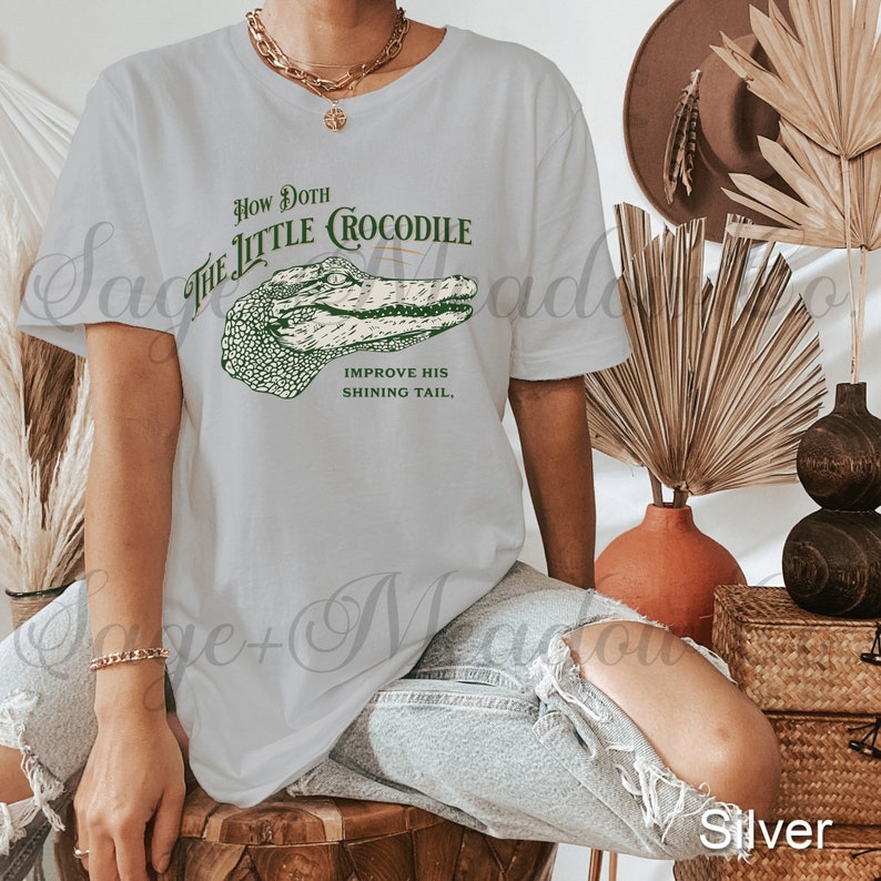 Alice in Wonderland Shirt How Doth the Little Crocodile Poem Printed on