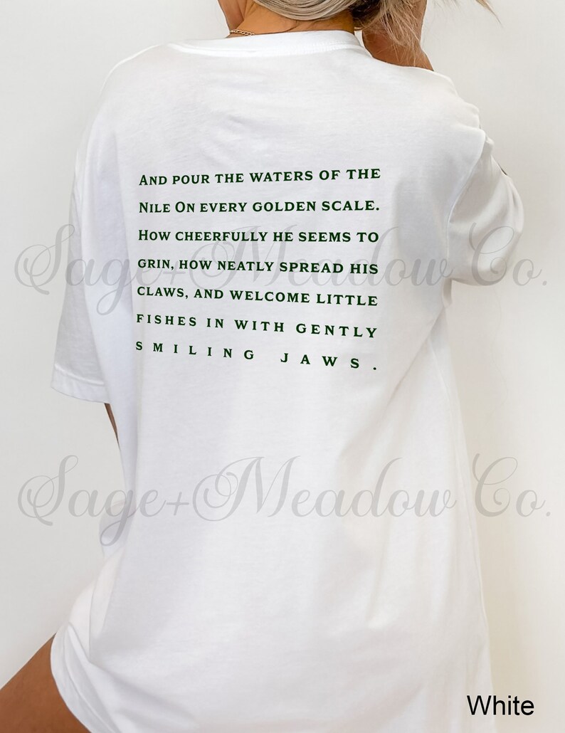 Alice in Wonderland Shirt How Doth the Little Crocodile Poem Printed on