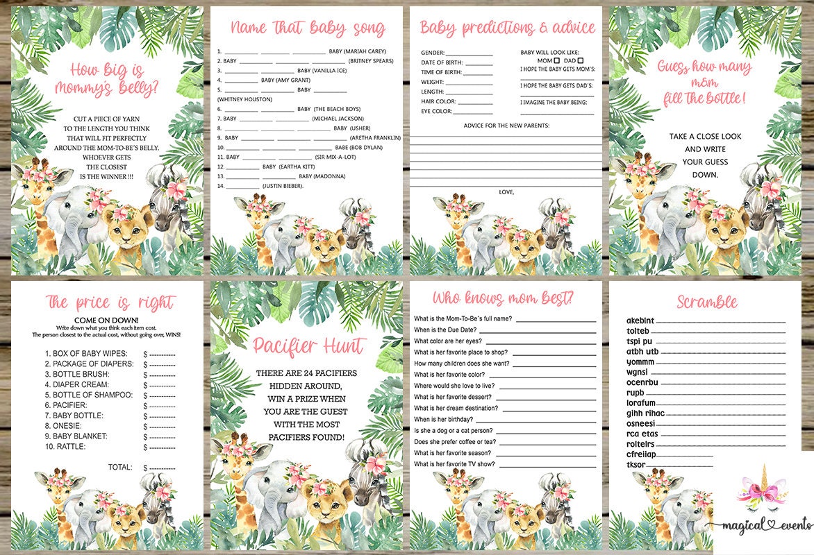 Juegos Para Baby Shower Con Teática De Safari 140 Ideas De Baby
