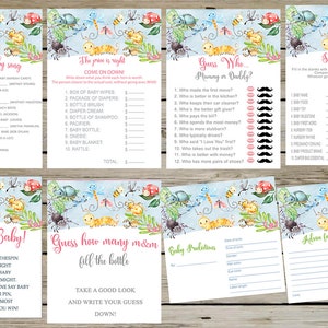 Bugs baby shower games bundle, baby shower games, games package, baby shower games pack, games bundle, insects bugs cutie bug lovebug games.