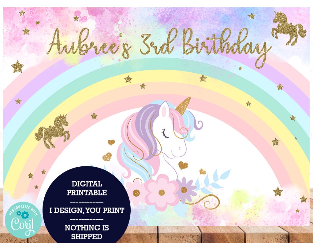 OSDUE Banner Di Compleanno Unicorno Rosa, Decorazione Ragazza - Foto 8