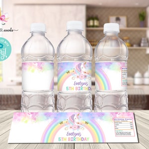 Botella para agua para niña 350ml unicornio