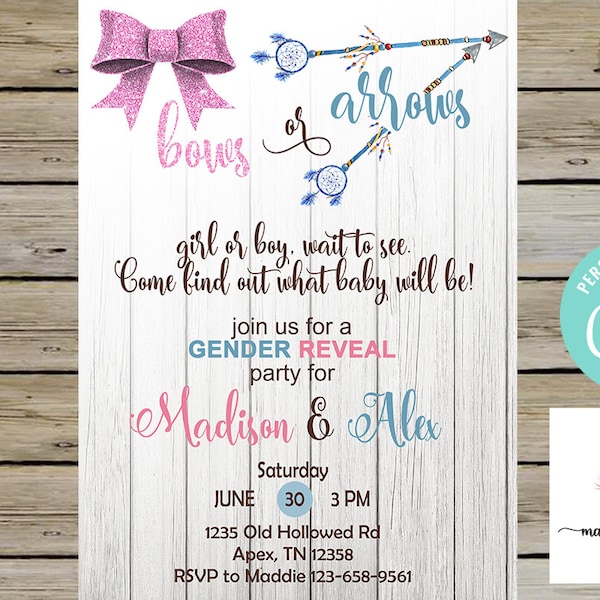 Bows and Arrows Gender Reveal Etsy