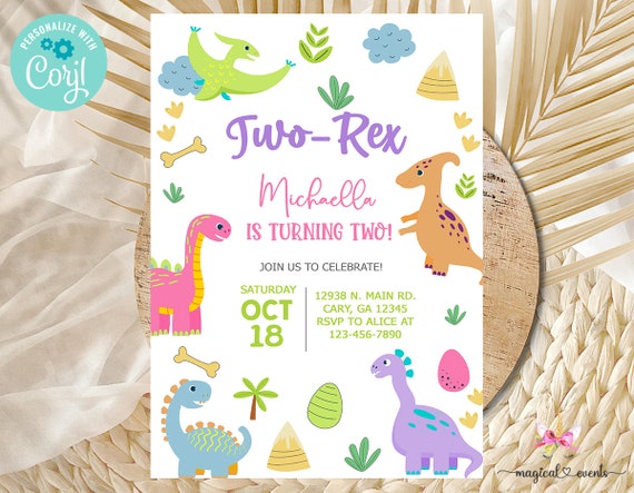 Dinosaurio Marco Vectorial Divertida Fiesta De Cumpleaños | Vector Premium