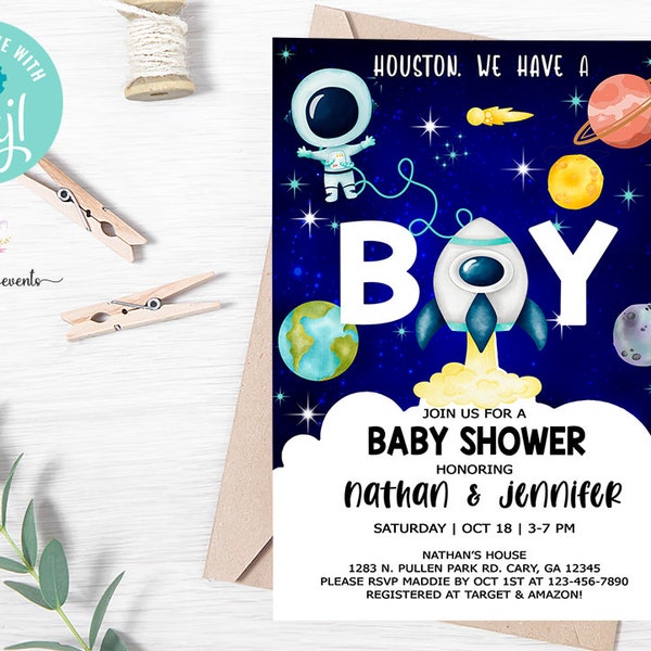 Buy Houston We Have a Boy Invitation Online In India Etsy India
