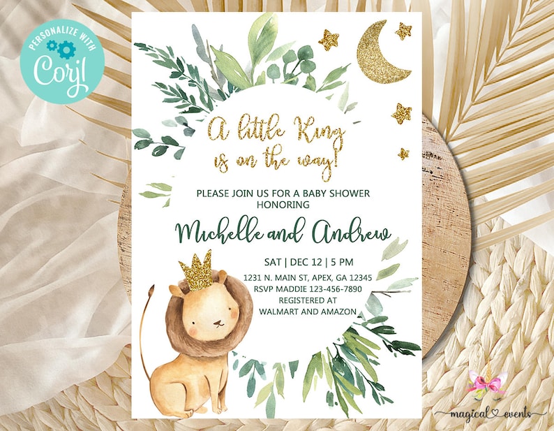 Lion King Baby Shower Invitation Boy Baby Shower Invite Etsy