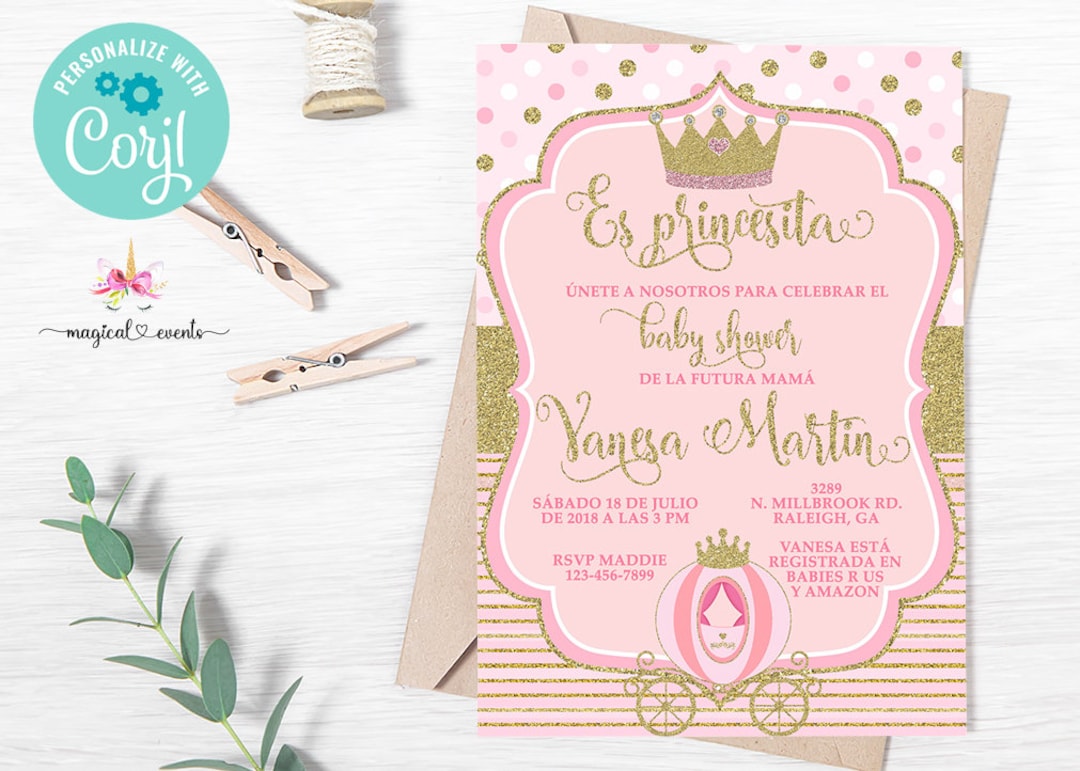 Invitación de baby shower de princesa de oro rosa, invitación de baby shower de niñas, carruaje real de corona de oro, corjl imprimible digitalmente, español, español. - Etsy México invitaci-n-de-baby-shower-de-princesa-de-oro-rosa-invitaci-n-de-baby-shower-de-ni-as-carruaje-real-de-corona-de-oro-corjl-imprimible-digitalmente-espa-ol-espa-ol-etsy-m-xico
