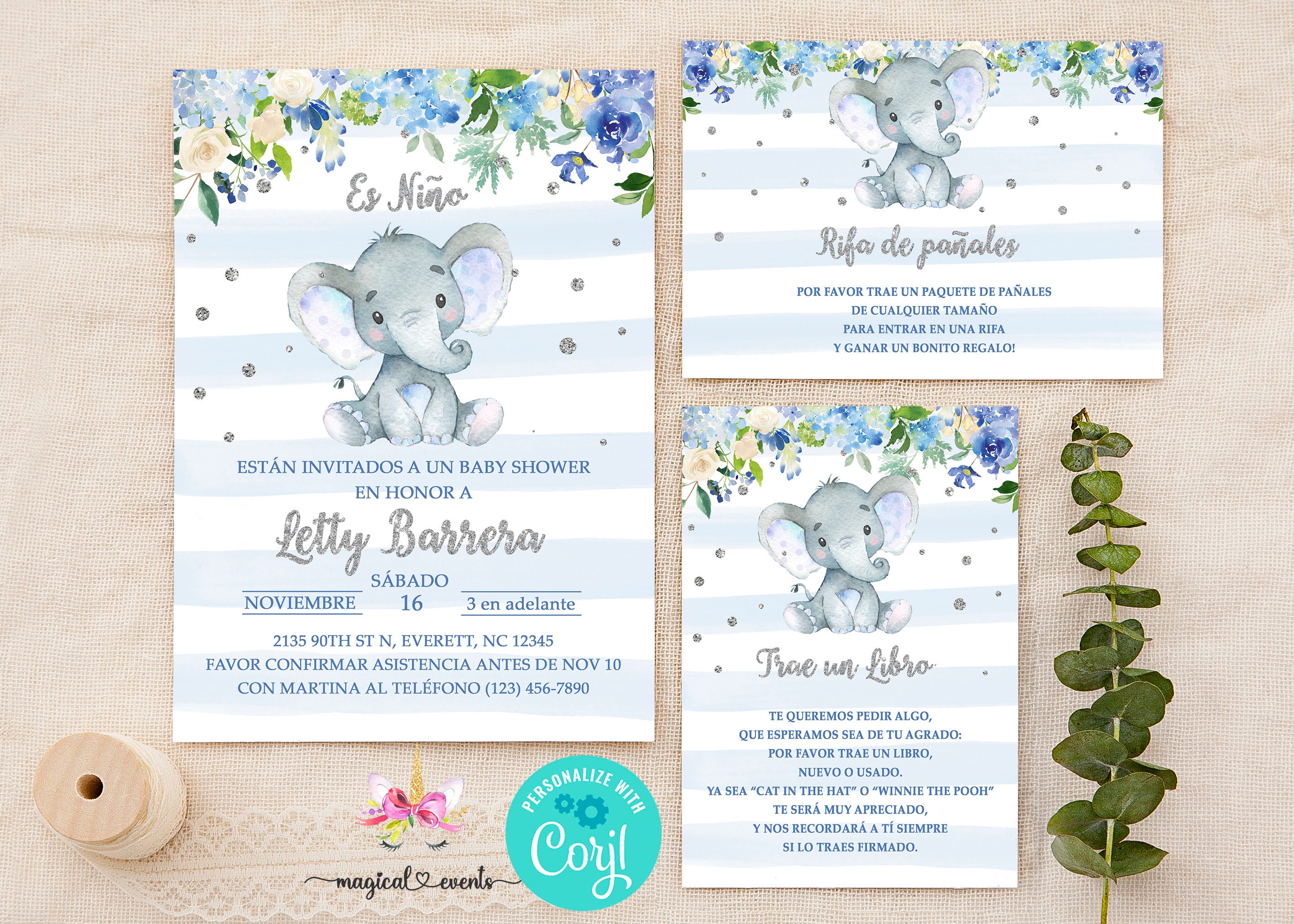 Rifa de pañales, tarjetas y letrero. Printable Diaper Raffle game.  Spanish.PDF Instant download. Boy, girl, gender reveal baby shower. Gold.