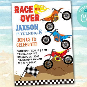 Motorcycles Boy Birthday Invitation, Motorcycles Boy Birthday Invite ...