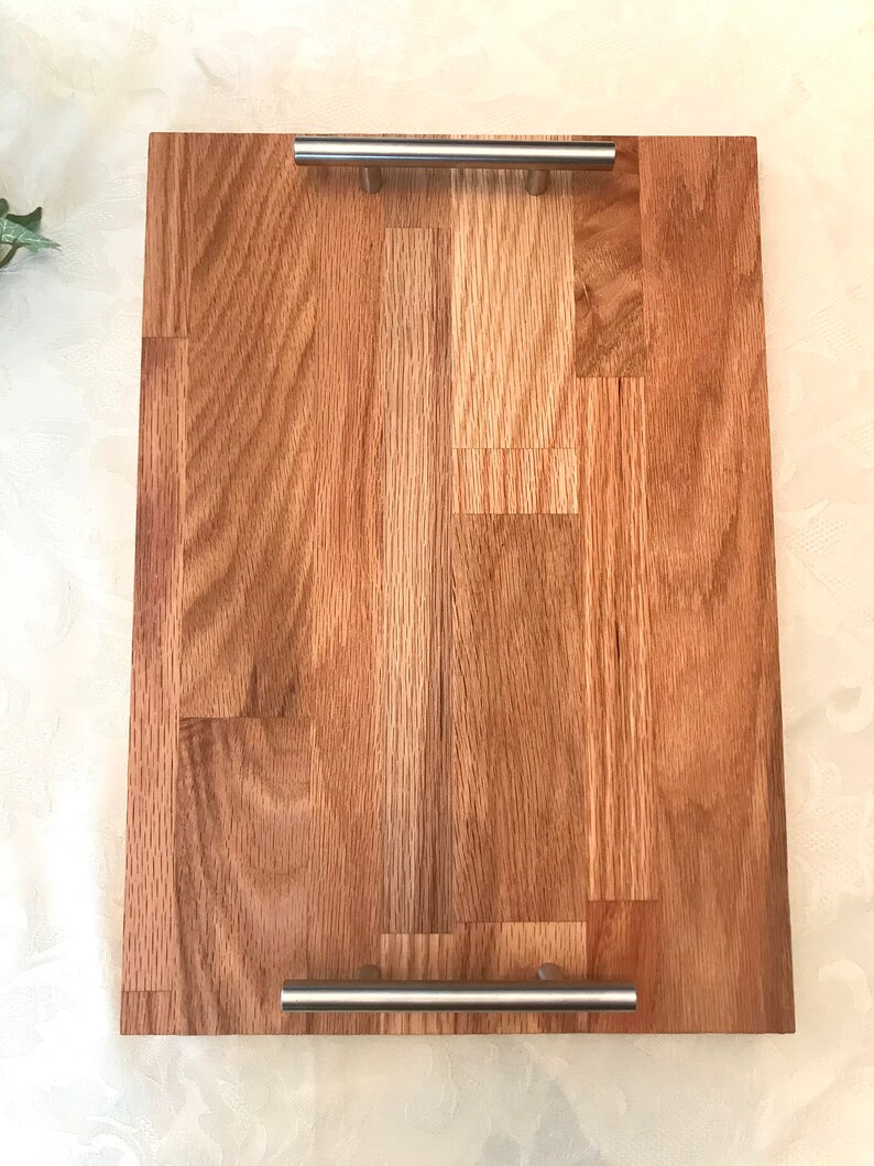 Edgeglued Oak Charcuterie Board Serving Tray With Custom Etsy