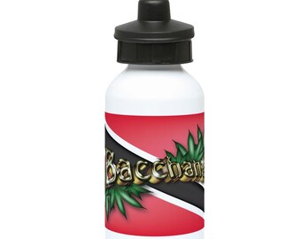400ml Water Bottle Bacchanal Trinidad flag dynamic design by Cass-sustainable drink wear-perfect urban fashion accessory for the summer days
