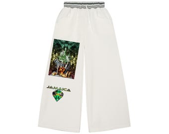 Striped Waist Wide Leg Reggae Jamaica Design Pants streetwear clothing in a range of sizes, carnival apparel and urban reggae fashion